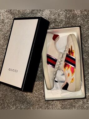 Gucci Ace sneaker with flames